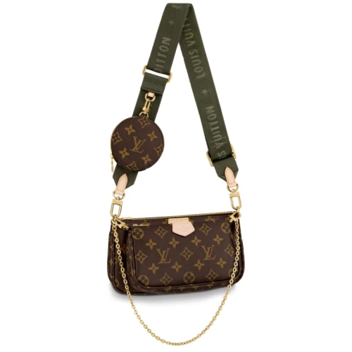 Louis Vuitton Multi Pochette Accessoires Crossbody Bags Handbags Purse Khaki
